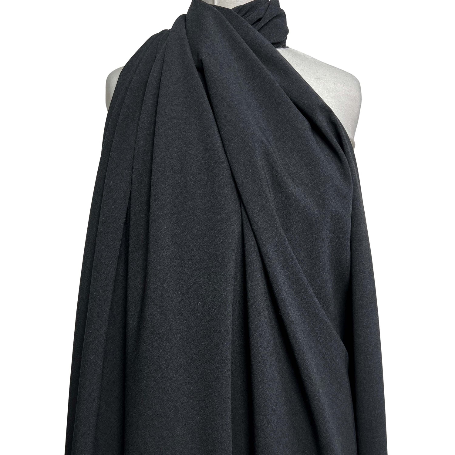 British Wool Elastane Blend Stretch Suiting Fabric Grey Matters Mannequin