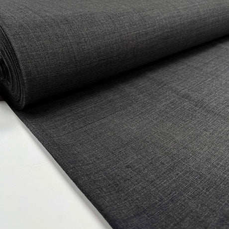 British Dark Grey Worsted Wool Suiting Fabric Hardcastle 