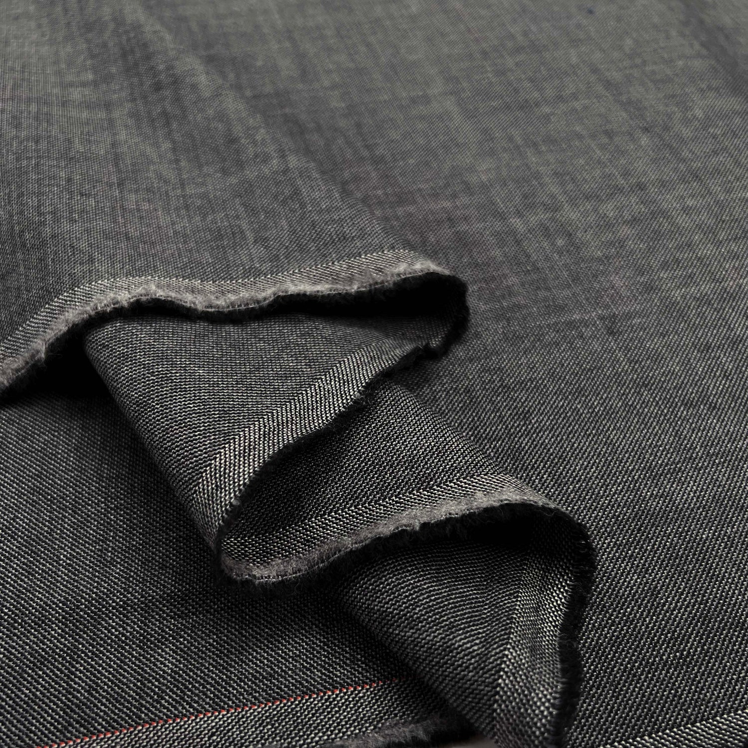 British Dark Grey Worsted Wool Suiting Fabric Hardcastle Fold