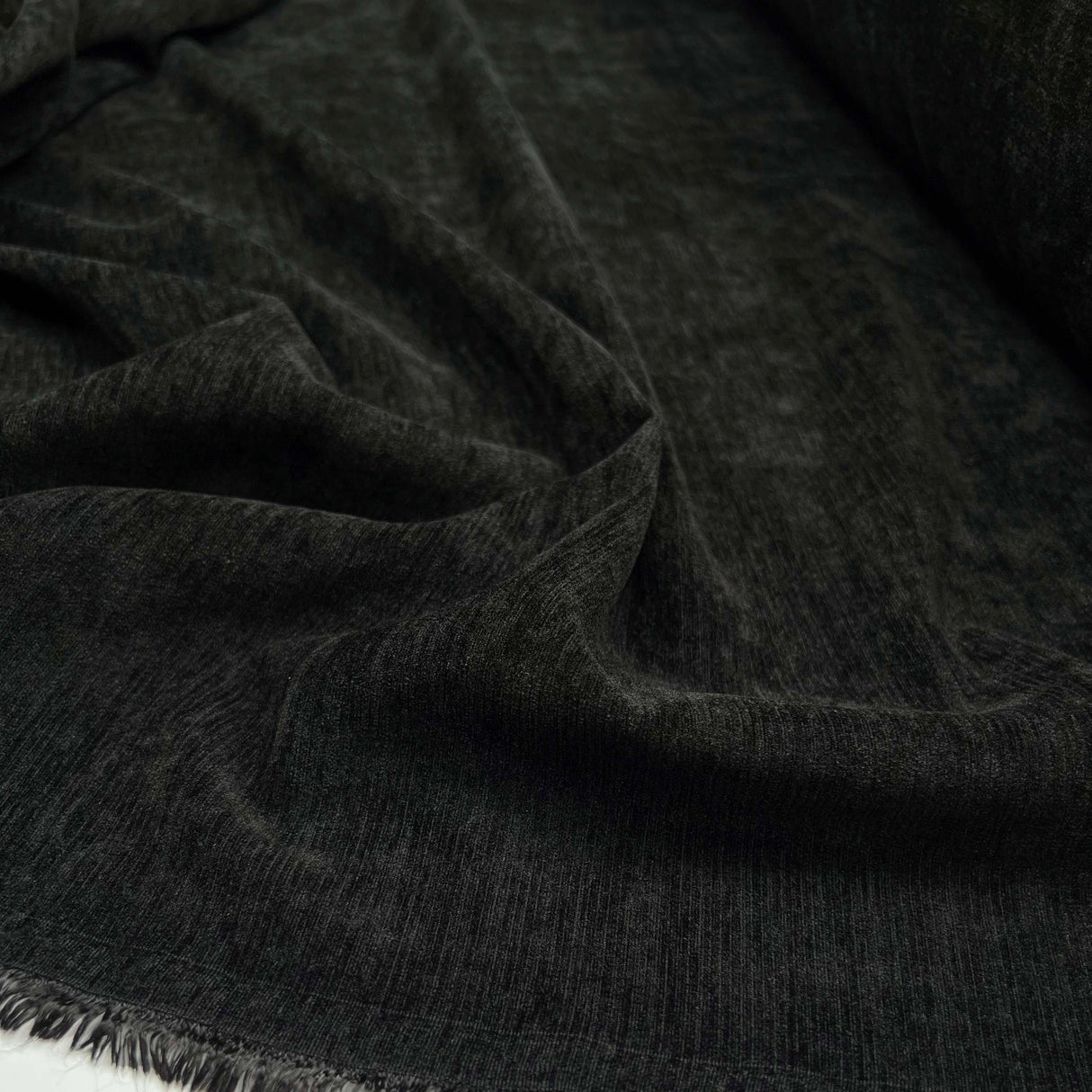 Have Mercy Polyester Spandex Black Velveteen John Louden Soft Jacketing Fabric CU