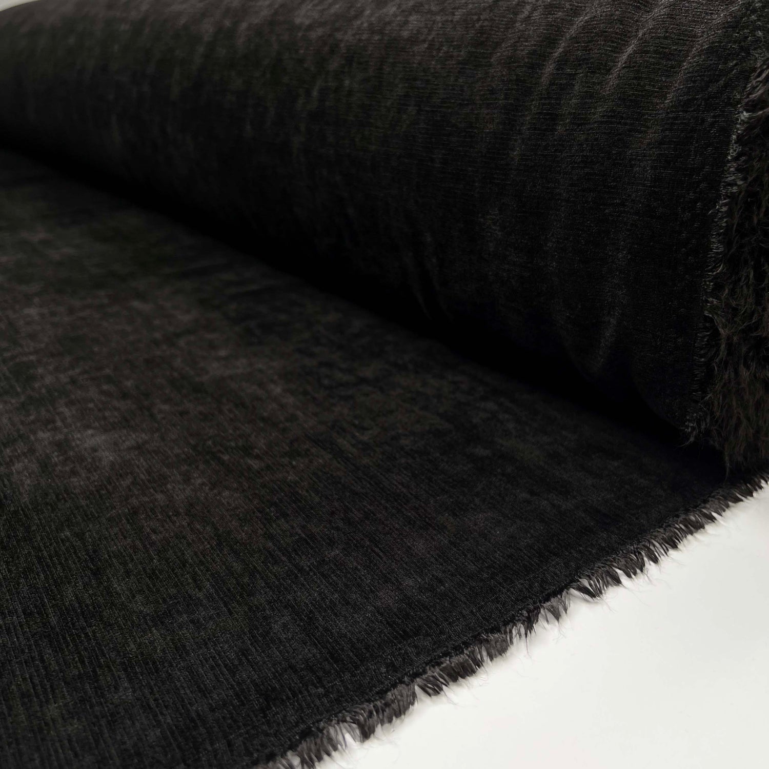 Have Mercy Polyester Spandex Black Velveteen John Louden Soft Jacketing Fabric Roll