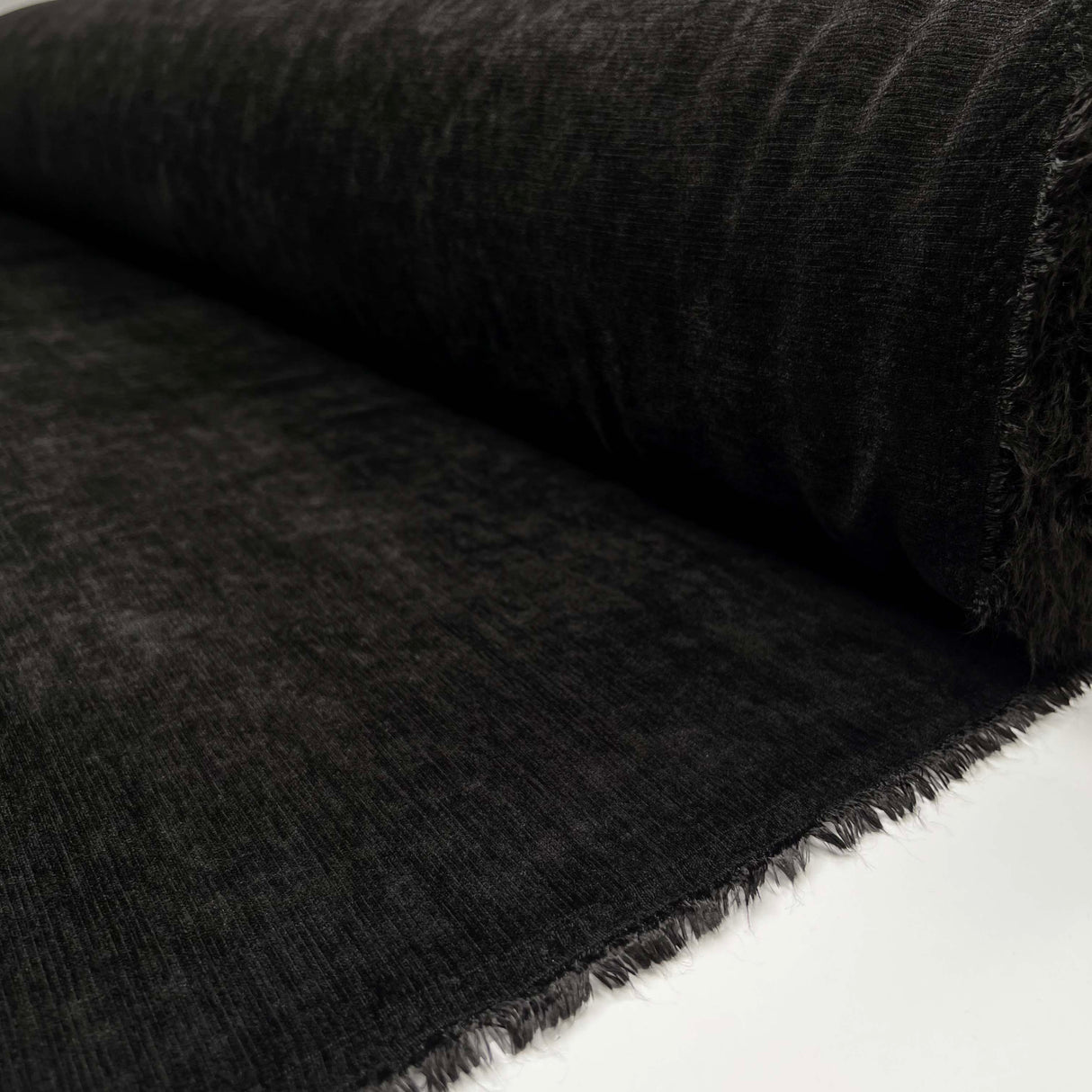 Have Mercy Polyester Spandex Black Velveteen John Louden Soft Jacketing Fabric Roll