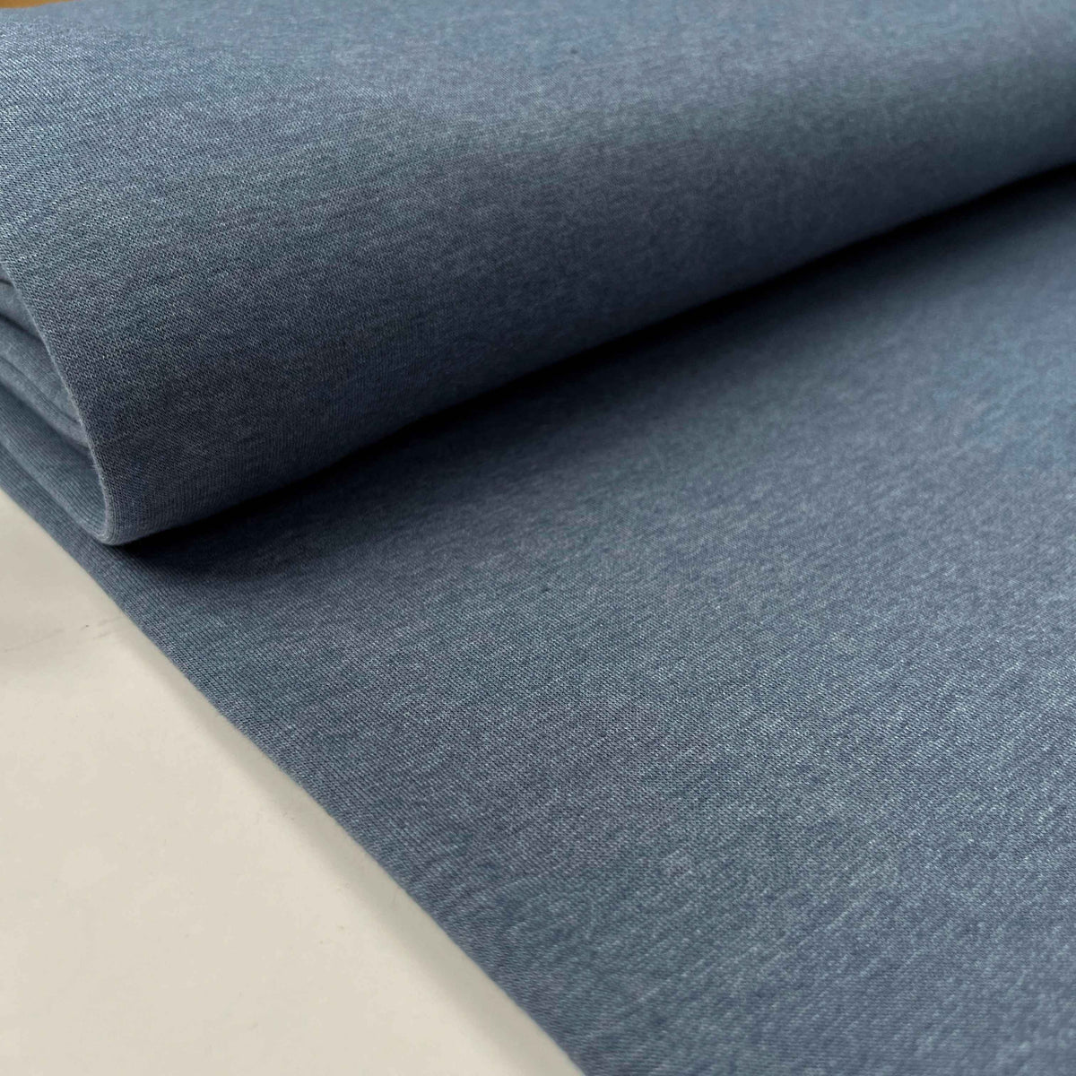 Heavy Jogging Blue Marl Knitted Sweat-Shirting Fabric Bolt