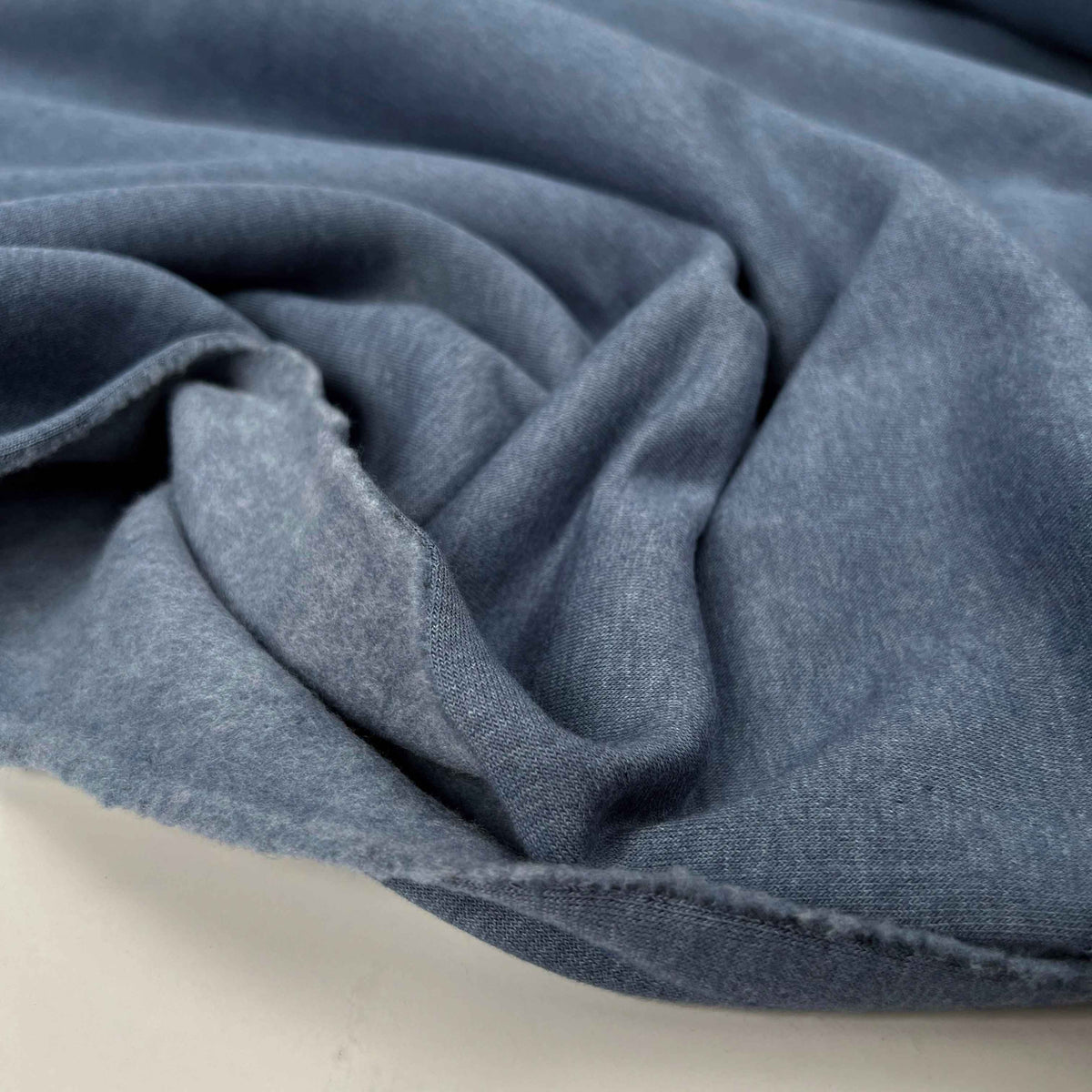 Heavy Jogging Blue Marl Knitted Sweat-Shirting Fabric CU
