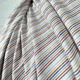 Helter Skelter Harbour Blue Viscose Linen Stripe Woven Dress Fabric CU