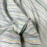 Helter Skelter Lagoon Green Viscose Linen Stripe Woven Dress Fabric CU