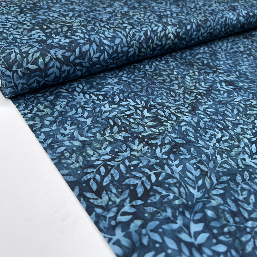 Hoffman Bali Cotton Lawn Blue Forest Indonesian Floral Dress Fabric Bolt