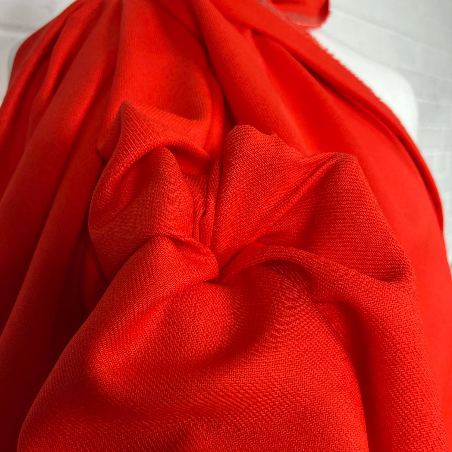Linen Viscose Blend Italian Ex-Designer Twill Fabric Hot Stuff CU