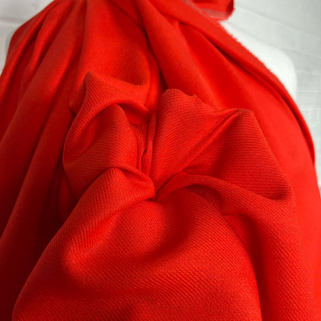 Linen Viscose Blend Italian Ex-Designer Twill Fabric Hot Stuff CU
