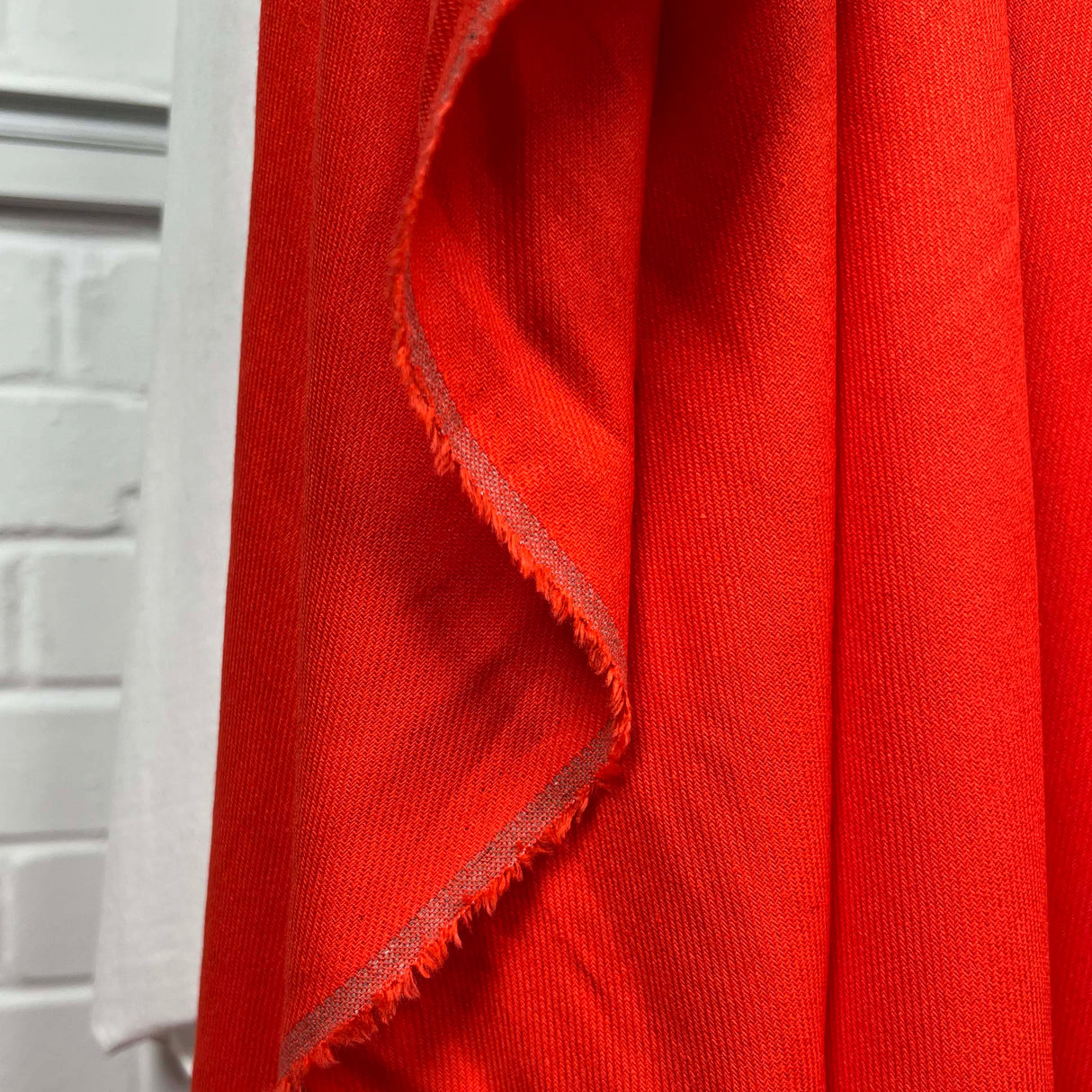 Linen Viscose Blend Italian Ex-Designer Twill Fabric Hot Stuff Hang