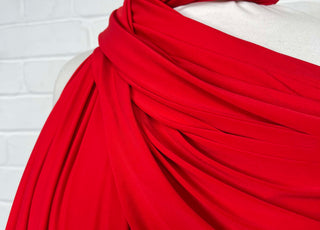 ITY Red Plain Polyester Knitted Stretch Jersey Fabric Side