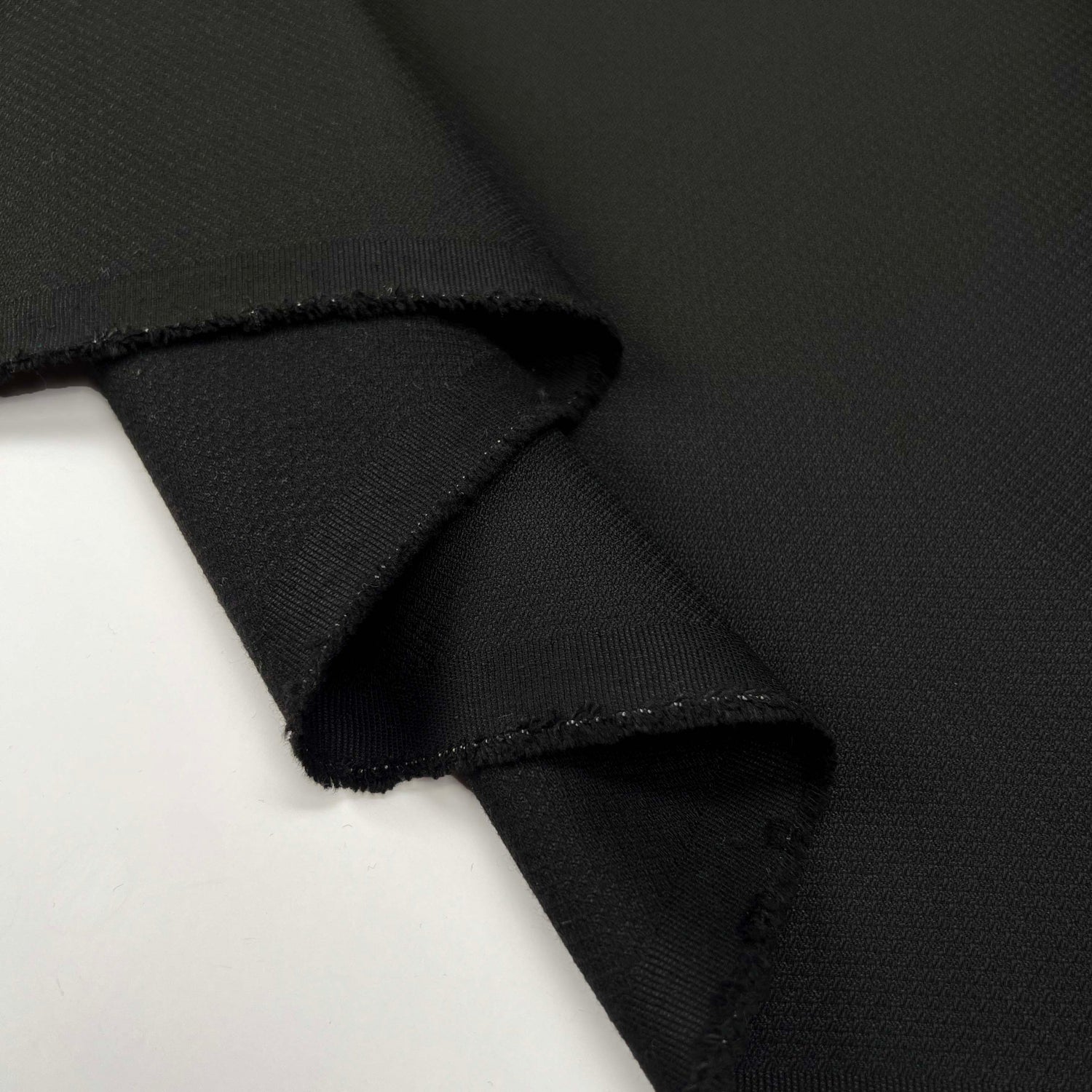 British Black Wool Polyester Diamond Suiting Fabric Imperial Night Fold