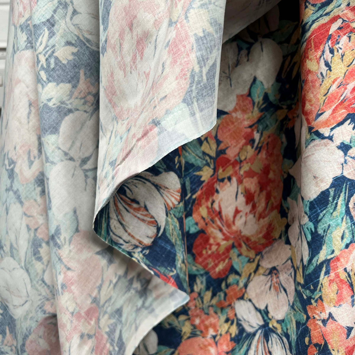 In A Gentle Garden Cotton Italian Floral Fabric Hang