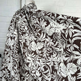 Brown Floral Print Cotton Voile Dress Fabric Island Breeze - Coconut CU
