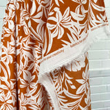 Orange Floral Print Cotton Voile Dress Fabric Island Breeze - Papaya Hang