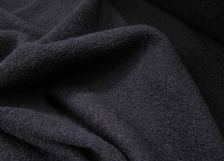 100% Wool Ex-Designer Coating Fabric Italian Boiled Wool Navy CU