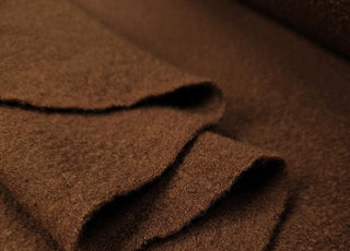 Italian BoiledWool Brown Ex-Designer Coating Fabric Fold