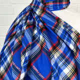 Italian Brushed Cotton Blue Check Designer Deadstock Flannel Fabric CU