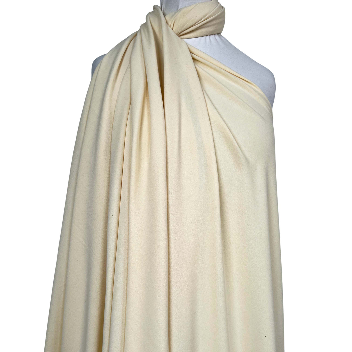 Soft Stretch Textured Dressmaking Fabric Italian Crepe Cream Mannequin