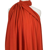 Soft Textured Stretch Dressmaking Fabric | Italian Crepe - Rust Mannequin