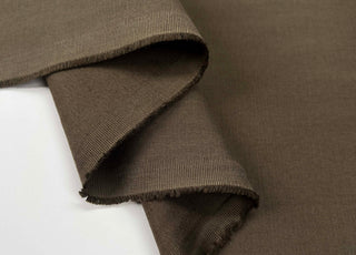 Ex-Designer Cotton Trousering Fabric Italian Gabardine Dark Khaki Fold