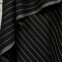 Italian Linen Mix - Black Stripe