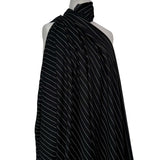 Italian Linen Mix Black Stripe Cotton Blend Dress Fabric Mannequin