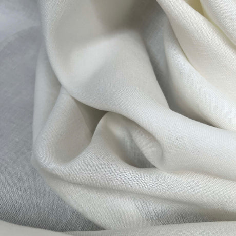 Italian Linen Puro Plain White Dress Fabric CU