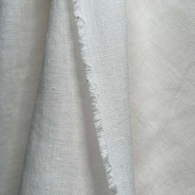 Italian Linen Puro Plain White Dress Fabric Hang