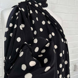 Italian Silk Luna Nera Black White Spot Dress Fabric CU