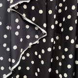 Italian Silk Luna Nera Black White Spot Dress Fabric Hang