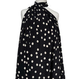 Italian Silk Luna Nera Black White Spot Dress Fabric Mannequin
