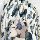 Ex-Designer Fish Print Cotton Dress Fabric Italian Voile Pisces Ivory CU
