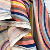 Ex-Designer Coloured Stripe Cotton Cloth Italian Voile Pyschedelic Sun Hang