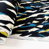 John Kaldor Polyester Knitted Fabric Black & Teal JK - Summer Rain Roll