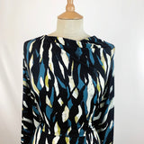 John Kaldor Polyester Knitted Fabric Black & Teal JK - Summer Rain