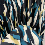 John Kaldor Polyester Knitted Fabric Black & Teal JK - Summer Rain CU2