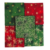John Louden Christmas Cotton Fabric Fat Quarter Golden Holly Full