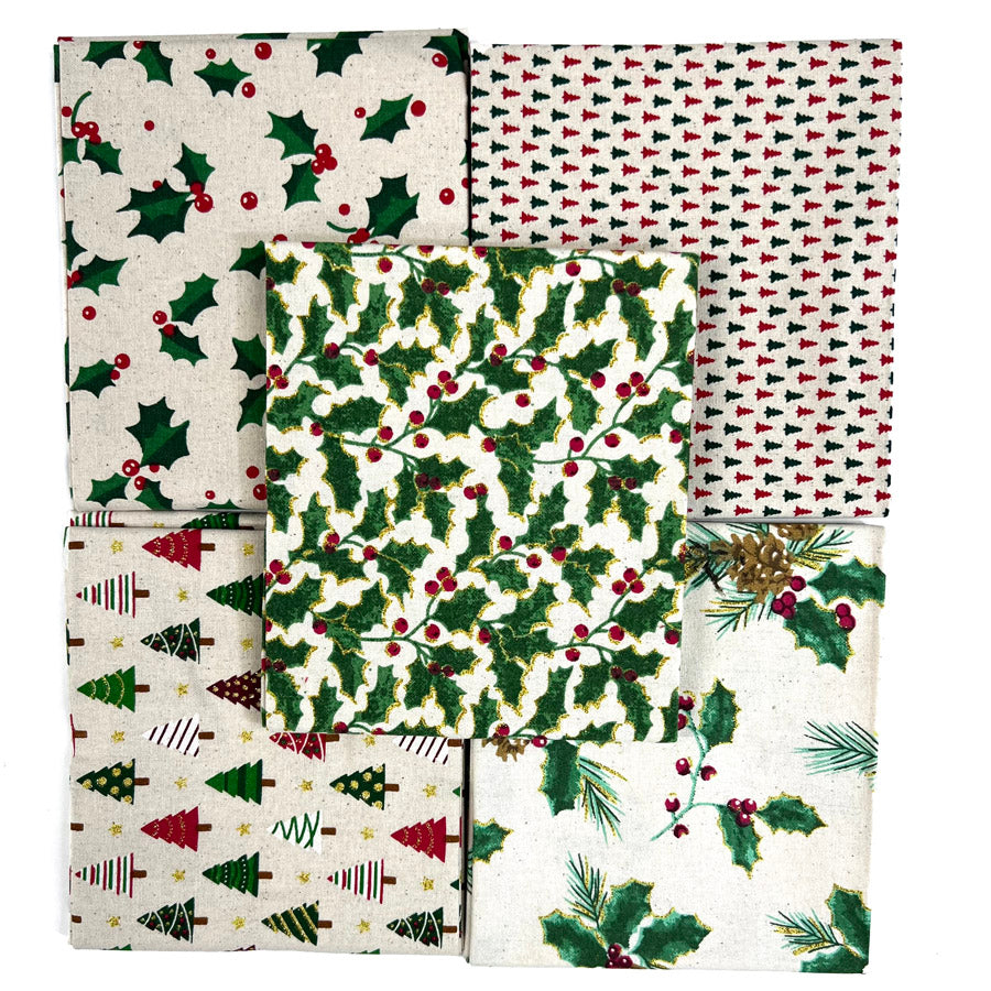 John Louden Christmas Cotton Fabric Fat Quarter Jazzy Trees Full