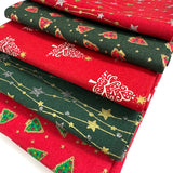 John Louden Christmas Cotton Fabric Fat Quarter Trailing Star Bundle