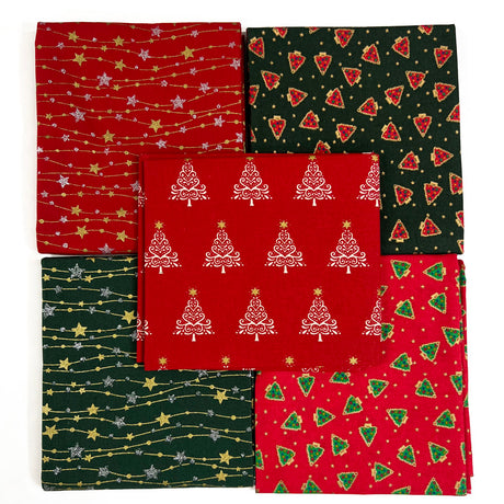 John Louden Christmas Cotton Fabric Fat Quarter Trailing Star Full