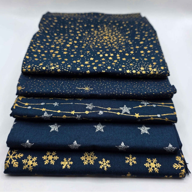 John Louden Christmas Fat Quarter Blue Obit Bundle