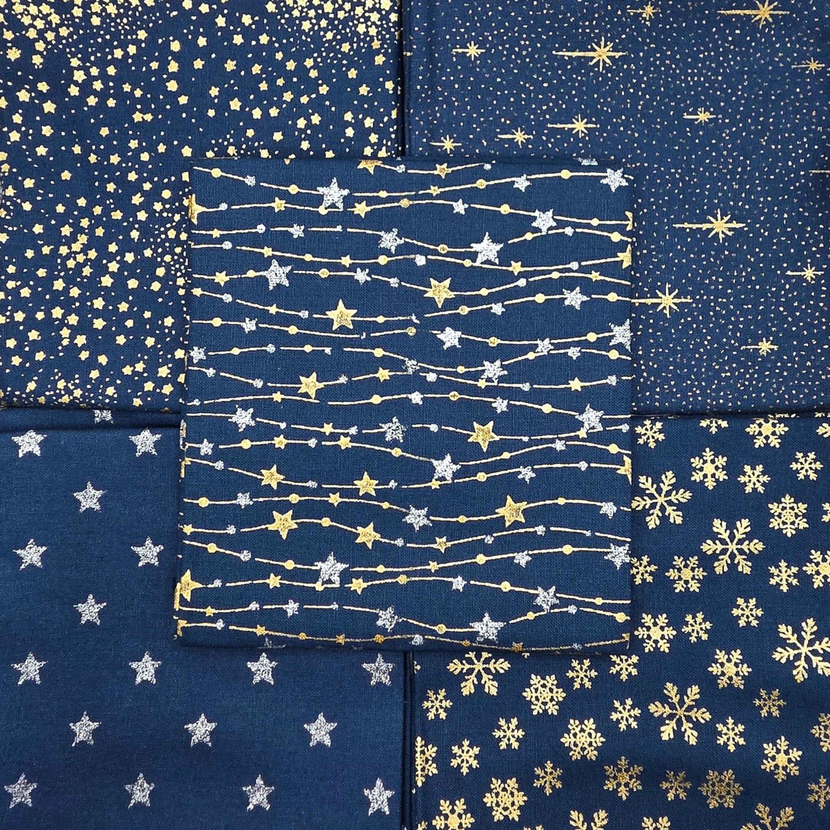 John Louden Christmas Fat Quarter Blue Obit Full
