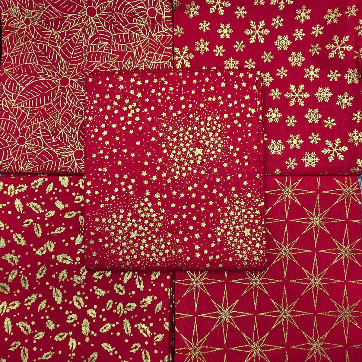 John Louden Christmas Fat Quarter Red Lantern Bundle