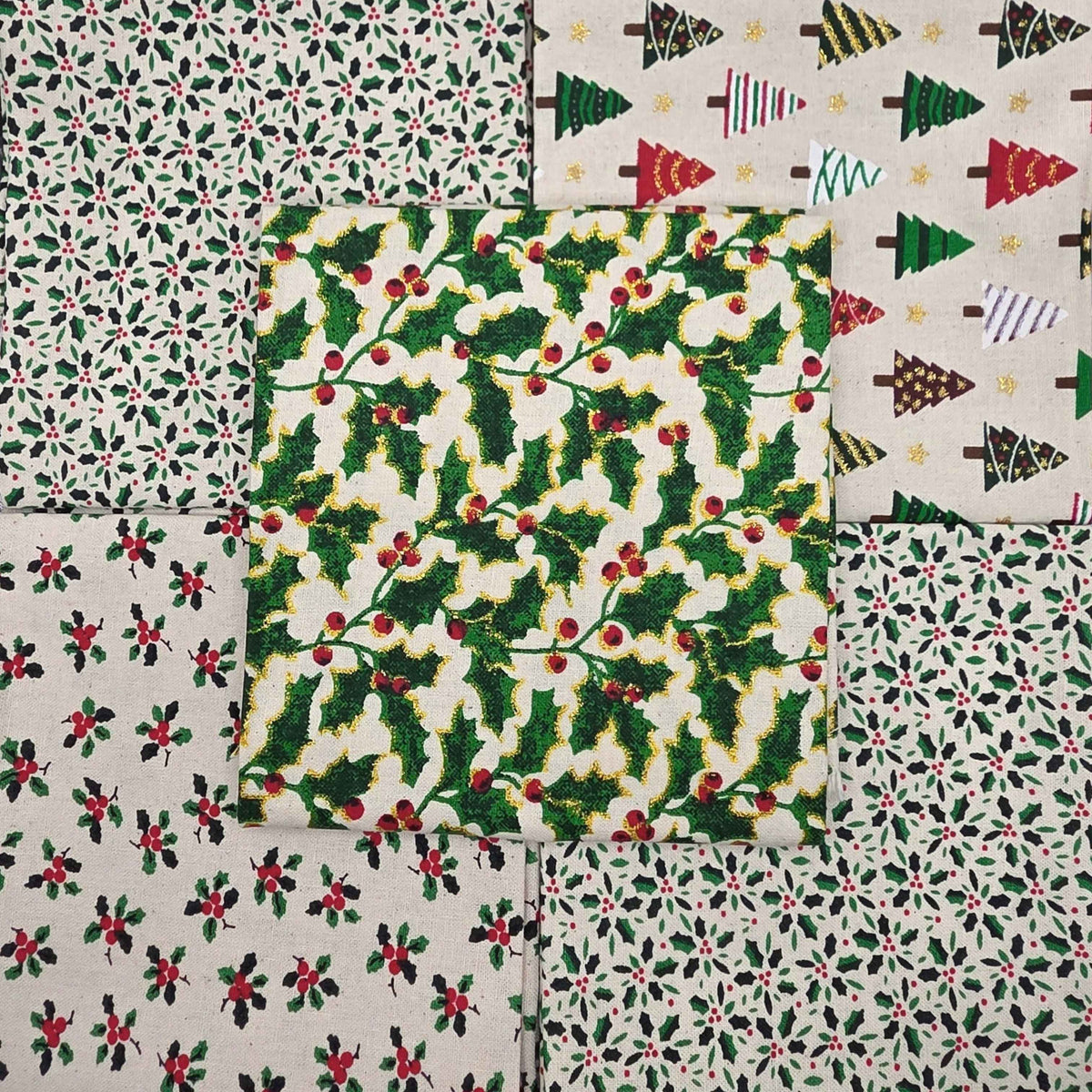 John Louden Christmas Fat Quarter Scandi Holly Bundle