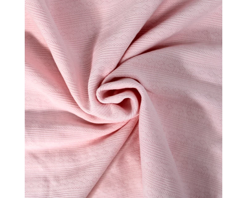 Petit Pointelle Baby Pink Knitted Openwork Cotton Fabric fabric, undefined