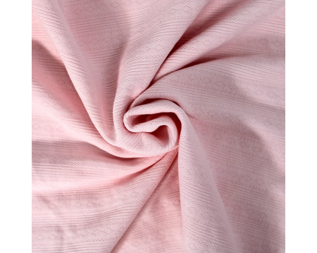 Petit Pointelle Baby Pink Knitted Openwork Cotton Fabric fabric, undefined