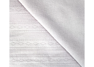 Petit Pointelle White Knitted Openwork Cotton Fabric fabric, folded
