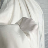 La Dolce Viscose Plain Woven Cream Ex Designer Deadstock Shirting Fabric Close Up