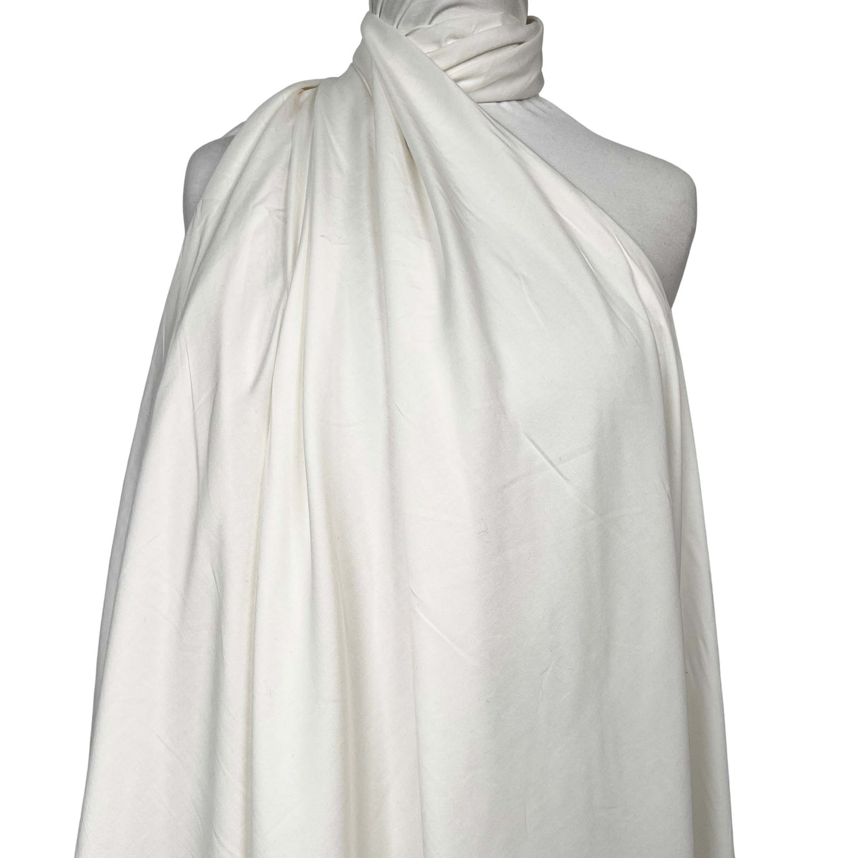 La Dolce Viscose Plain Woven Cream Ex Designer Deadstock Shirting Fabric Mannequin